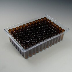 Analytical Sales & Services&nbsp;1.0mL Amber Flat Bottom Glass Inserts in Vial Loader