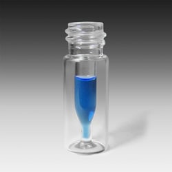 Analytical Sales & Services&nbsp;10mm, 12 x 32 Clear Glass Wide Mouth Screw Thread MicroVials with 300µL Fused Glass Inserts - Silanized