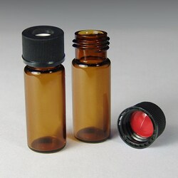 Analytical Sales & Services&nbsp;10mm, 12 x 32  2mL Amber Wide Mouth Screw Vials and Caps w/ Pre-Slit Silicone/PTFE Liners