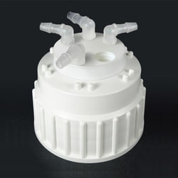 Analytical Sales & Services&nbsp;Canary-Safe Waste Cap, B83, with 4 Ports for Barbed Adapters