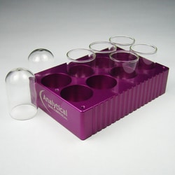 Analytical Sales & Services&nbsp;8 Well Aluminum Vial Tray for 30mm, Round Bottom Vials