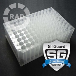 Analytical Sales & Services&nbsp;2mL 96-Well Collection Plate with Round-Bottom Wells, with SiliGuard&trade; Low Bind Coating, Irradiated