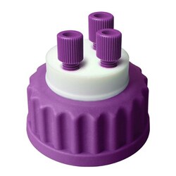 Analytical Sales & Services&nbsp;Canary-Safe Waste Cap, GL45, with  3 Standard Tubing Ports ONLY