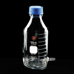 Ace Glass, Inc.&nbsp;2L StreamFlow Bottle with Hose Connection includes expanded PTFE membrane vented cap GL-45 thread hose connection for 3/8 id tubing