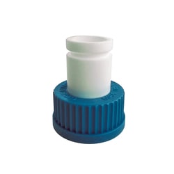 Ace Glass, Inc.&nbsp;GL45 Cap with 24/40 Outer Joint Blue PP PTFE 24/40 joint fixed in a GL45 Blue Polypropylene cap with machined groove for Keck clips