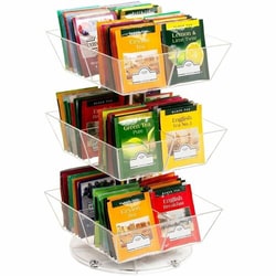 Enterprise Technology Solutions&nbsp;EMS Mind Reader LLC  Tea Organizer,Carousel,3Tier,Plastic,6.75