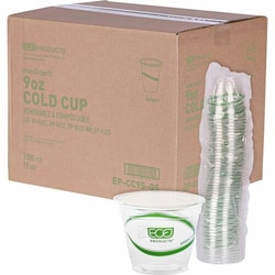 Enterprise Technology Solutions&nbsp;Eco-Products  Cold Cup, GreenStripe, 9oz, 50/PK, 20PK/CT, Clear