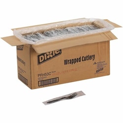 Enterprise Technology Solutions&nbsp;Dixie Foods  Cutlery,Dspsbl,IndivWrp,Fork,HvyWght,Polyprpylene,1000/CT,BK