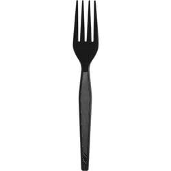 Enterprise Technology Solutions&nbsp;Dixie Foods  Forks, Heavyweight Plastic, 1000/CT, Black