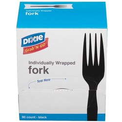 Enterprise Technology Solutions&nbsp;Dixie Foods  Cutlery,Disposbl,Polystyrene,IndivWrapped,Fork,90/BX,6/CT,BK
