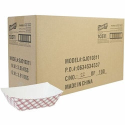 Enterprise Technology Solutions&nbsp;Genuine Joe  Food Trays,Grease&MoistureResist,Clay-Coated,Disposable,0.25lbCapacity,Paper,1000/Box,1/CT,Multi