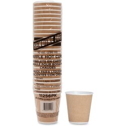 Enterprise Technology Solutions&nbsp;Genuine Joe  Hot Cups, Rippled, 10oz, 25/PK, Brown