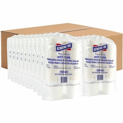 Enterprise Technology Solutions&nbsp;Genuine Joe  Hot Cups,Single Poly-Lined Wall,8oz,50/PK,5PK/BD,4/CT,White