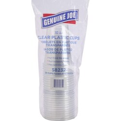 Enterprise Technology Solutions&nbsp;Genuine Joe  Cups,f/Cold Drinks,Plastic,10oz,25/PK,Clear