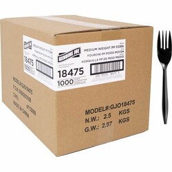Enterprise Technology Solutions&nbsp;Genuine Joe  Forks,Medium-weight Polypropylene,Wrapped,1000/CT,Black
