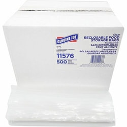 Enterprise Technology Solutions&nbsp;Genuine Joe  Food Storage Bags, Reclosable, 1 Quart, 1.75mil, 500/BX, CL