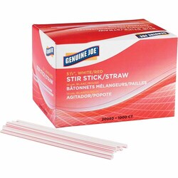 Enterprise Technology Solutions&nbsp;Genuine Joe  Stir Sticks/Straws, Plastic, F/Hot/Cold,1000/BX,5-1/2