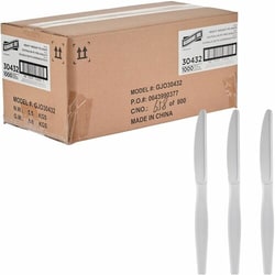 Enterprise Technology Solutions&nbsp;Genuine Joe  Knives,Disposable,Polystyrene,Heavy-Weight,1000/BX,1/CT,White