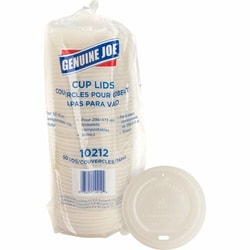 Enterprise Technology Solutions&nbsp;Genuine Joe  Lids, f/10-16oz Hot Cups, 50/PK, White