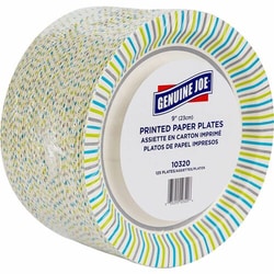 Enterprise Technology Solutions&nbsp;Genuine Joe  Paper Plates, Soak-Proof, 9