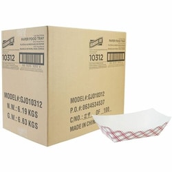Enterprise Technology Solutions&nbsp;Genuine Joe  Food Trays,Grease&MoistureResist,Clay-Coated,Disposable,1lbCapacity,Paper,1000/Box,1/CT,Multi