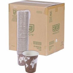 Enterprise Technology Solutions&nbsp;Eco-Products  Hot Cups, World Art, 8 oz, 50/PK, 20PK/CT, Multi