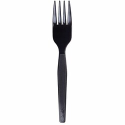 Enterprise Technology Solutions&nbsp;Dixie Foods  Forks, Medium-weight Plastic, 1000/CT, Black