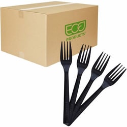 Enterprise Technology Solutions&nbsp;Eco-Products  Forks, Recycled Polysterene, 50/PK, 20PK/CT, Black