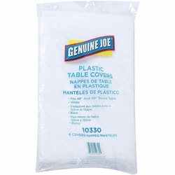 Enterprise Technology Solutions&nbsp;Genuine Joe  Table Covers, Round, Plastic, 84