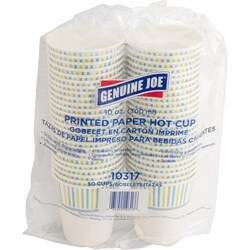 Enterprise Technology Solutions&nbsp;Genuine Joe  Paper Cups, Hot, 10 oz, 50/PK, MI