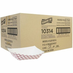 Enterprise Technology Solutions&nbsp;Genuine Joe  Food Trays,Grease&MoistureResist,Clay-Coated,Disposable,3lbCapacity,Paper,1000/Box,1/CT,Multi