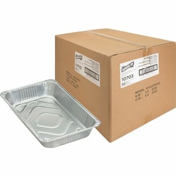Enterprise Technology Solutions&nbsp;Genuine Joe  Disposable Aluminum Pan, Full-Size, 280 oz., Cap, 50/CT, SR