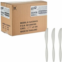 Enterprise Technology Solutions&nbsp;Genuine Joe  Knives,Disposable,Heavy-Weight,Polypropylene,1000/BX,1BX/CT,White