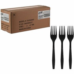 Enterprise Technology Solutions&nbsp;Genuine Joe  Forks,Disposable,Heavy-Weight,Polypropylene,1000/BX,1BX/CT,Black