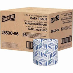 Enterprise Technology Solutions&nbsp;Genuine Joe  Bath Tissue, 2-Ply, 500Sht/Roll, 4