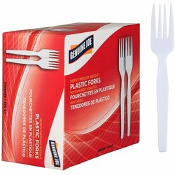 Enterprise Technology Solutions&nbsp;Genuine Joe  Forks, Plastic, Heavyweight, 100/BX, White