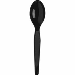 Enterprise Technology Solutions&nbsp;Dixie Foods  Teaspoons, Heavyweight Plastic, 1000/CT, Black