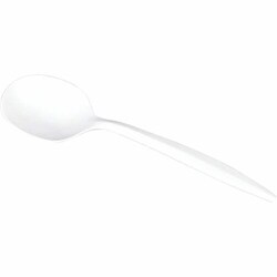 Enterprise Technology Solutions&nbsp;Karat by Lollicup  Cutlery,Disposable,SoupSpoon,MediumWeight,100/BX,10/CT,White