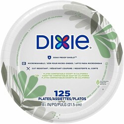 Enterprise Technology Solutions&nbsp;Dixie Foods  Plates, Heavyweight, 8-1/2, 125/PK, Pathways/White