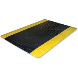 Enterprise Technology Solutions&nbsp;Genuine Joe  Floor Mat,Anti-Fatigue,Beveled Edge,2'x3',Black/Yellow