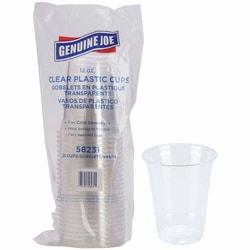 Enterprise Technology Solutions&nbsp;Genuine Joe  Cups,f/Cold Drinks,Plastic,12oz,25/PK,Clear