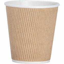 Enterprise Technology Solutions&nbsp;Genuine Joe  Hot Cups, Rippled, 10oz, 25/PK, 5/BD, Brown