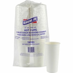 Enterprise Technology Solutions&nbsp;Genuine Joe  Hot Coffee Cups, 20oz, 50/PK, White