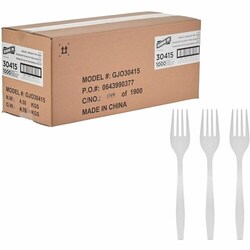 Enterprise Technology Solutions&nbsp;Genuine Joe  Forks,Disposable,Heavy-Weight,Polypropylene,1000/BX,1BX/CT,White