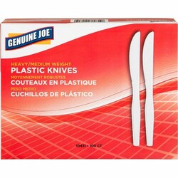 Enterprise Technology Solutions&nbsp;Genuine Joe  Knife, Heavyweight, Polystyrene, 100/BX, White