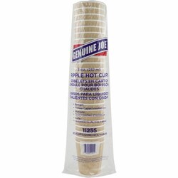 Enterprise Technology Solutions&nbsp;Genuine Joe  Hot Cups, Rippled, 8oz, 25/PK, Brown
