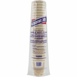 Enterprise Technology Solutions&nbsp;Genuine Joe  Hot Cups, Rippled, 8oz, 25/PK, 5/BD, Brown