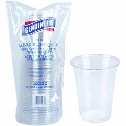 Enterprise Technology Solutions&nbsp;Genuine Joe  Cups,f/Cold Drinks,Plastic,16oz,25/PK,Clear