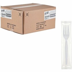 Enterprise Technology Solutions&nbsp;Genuine Joe  Forks,Disposable,Polystyrene,Heavy-Weight,IndividualllyWrapped,1000/BX,1/CT,White