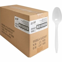 Enterprise Technology Solutions&nbsp;Genuine Joe  Spoons, Plastic, Medium-Weight, 1000/CT, WE
